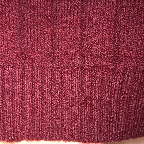 Hollister S Burgundy Knit Balloon Sleeve Mock Sweater - Picture 8 of 10